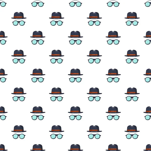 Black hat and glasses pattern — Stock Vector