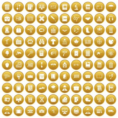 Altın 100 kitap Icons set