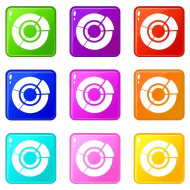 Pasta grafiği Infographic için 9 ayarla