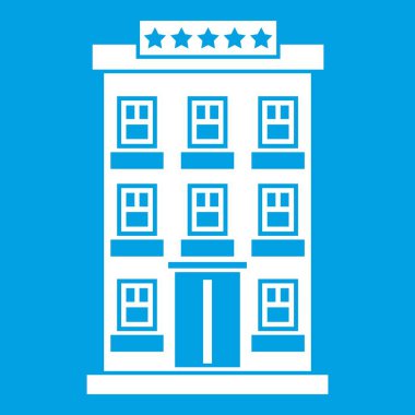 Otel binası simgesi beyaz