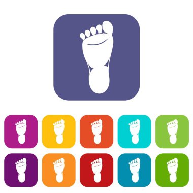 Ayak sol bacak Icons set