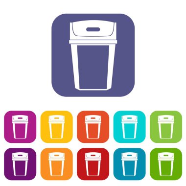Büyük çöp tenekesi Icons set