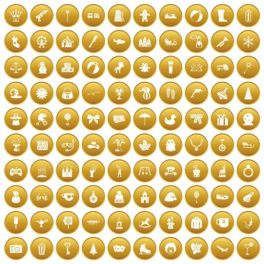 Altın 100 çocuk Icons set