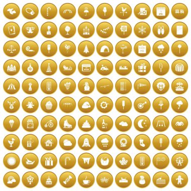 Altın 100 çocuk partileri Icons set