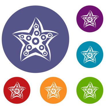 Deniz yıldızı Icons set