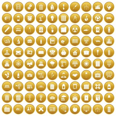 Altın 100 Şirket Icons set