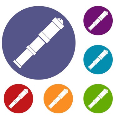 Antika teleskop Icons set