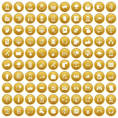 100 simgeler kümesi altın bize ulaşın