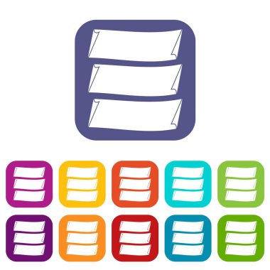 Üç afiş Icons set