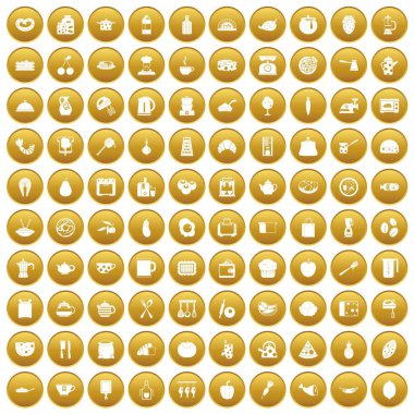 Altın 100 simgeleri yemek ayarla