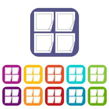 Siyah çıkartmaları Icons set