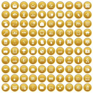 Altın set 100 siber güvenlik simgeleri