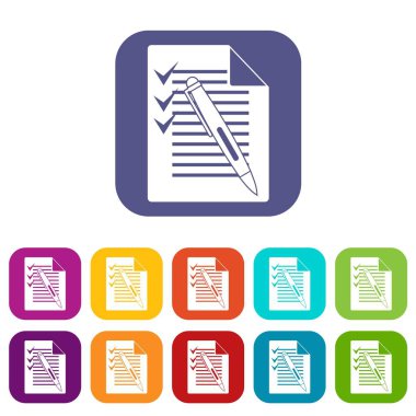 Planı ile belge ve Icons set kalem