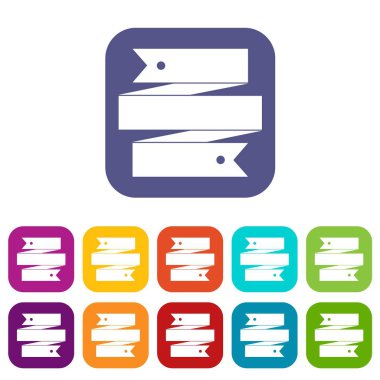 Şerit afiş Icons set