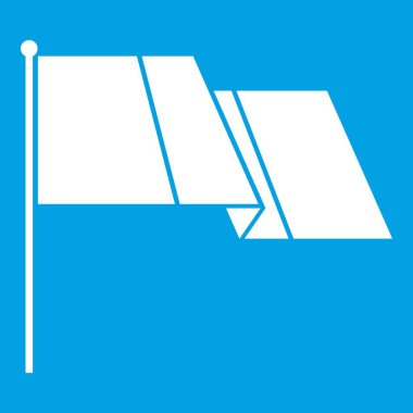 Bayrak simgesi beyaz mavi renkli vektör illüstrasyon izole