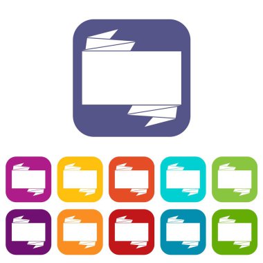 Siyah afiş Icons set