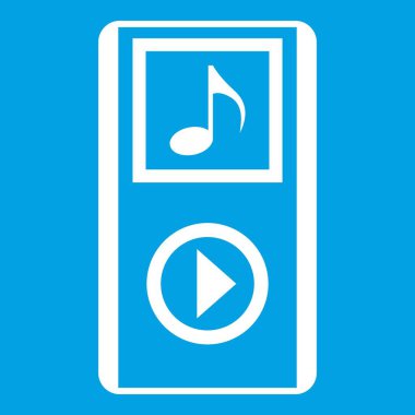 Mini Mp3 taşınabilir oyuncu simgesi beyaz