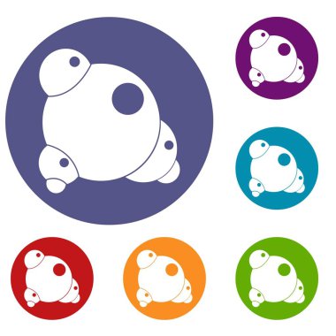 Kimyasal ve fiziksel molekülleri Icons set