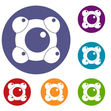 Kimyasal ve fiziksel molekülleri Icons set