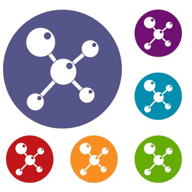 Kimyasal ve fiziksel molekülleri Icons set