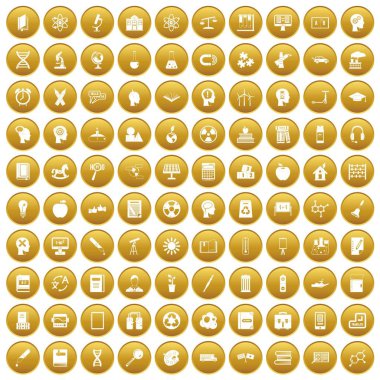 Altın 100 eğitim Icons set