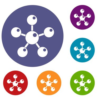 Kimyasal ve fiziksel molekülleri Icons set