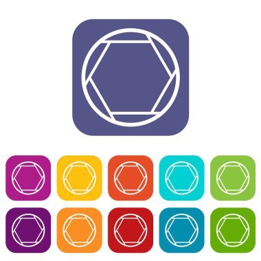 Kapalı objektif Icons set