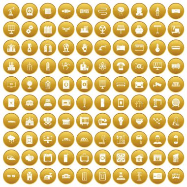 Altın 100 Elektrik Mühendisliği Icons set