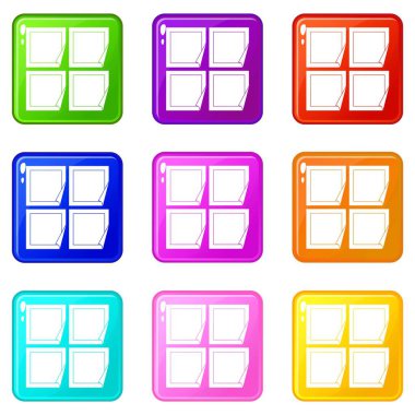 Siyah çıkartmaları 9 ayarla