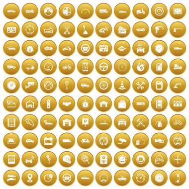 Altın 100 garaj Icons set