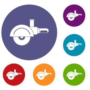 Yüksek hızlı makine Icons set off kesmek