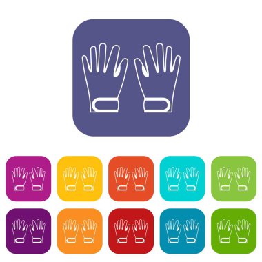 Kış eldiven Icons set