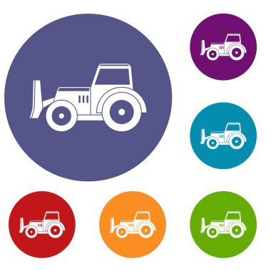 Skid steer loader Icons set