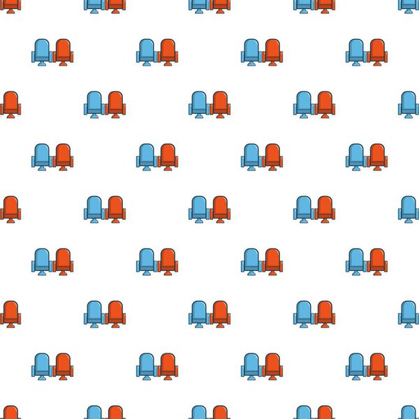 Red and blue cinema armchairs pattern