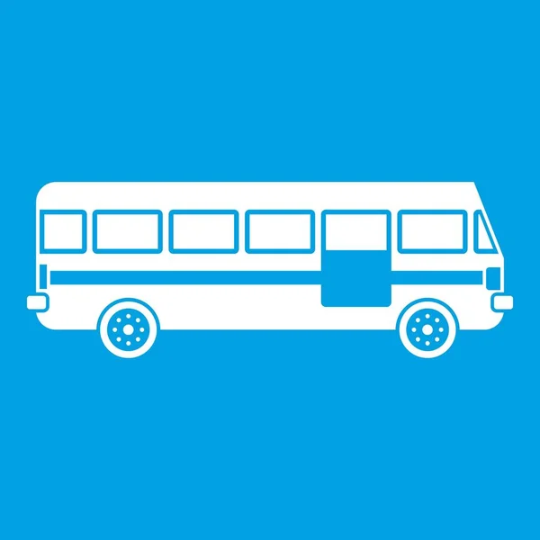 Значок автобуса белый — стоковый вектор