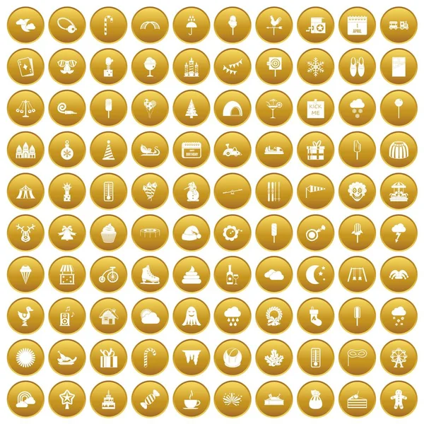 Altın 100 çocuk partileri Icons set