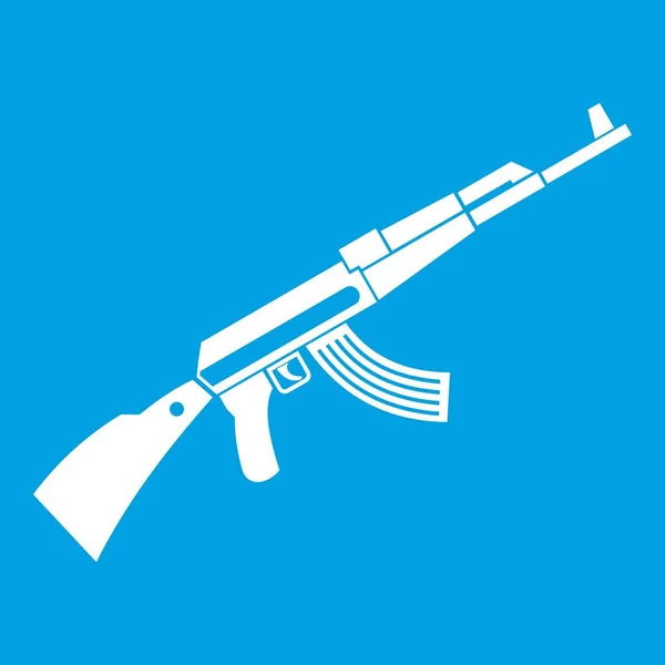 Symbool van de machine van het Kalashnikov wit — Stockvector