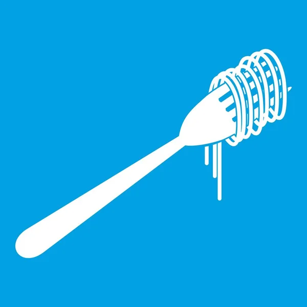 白フォーク アイコンのスパゲッティ — ストックベクタ