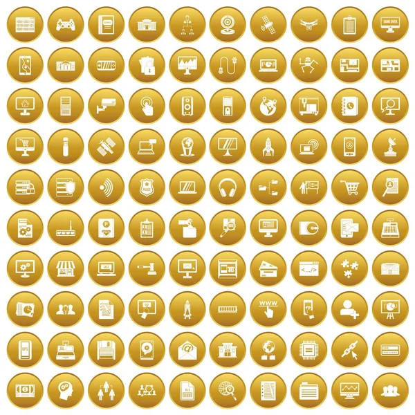 Altın 100 veritabanı Icons set