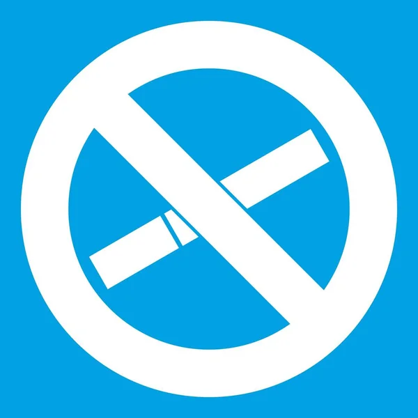 No fumar icono signo blanco — Vector de stock