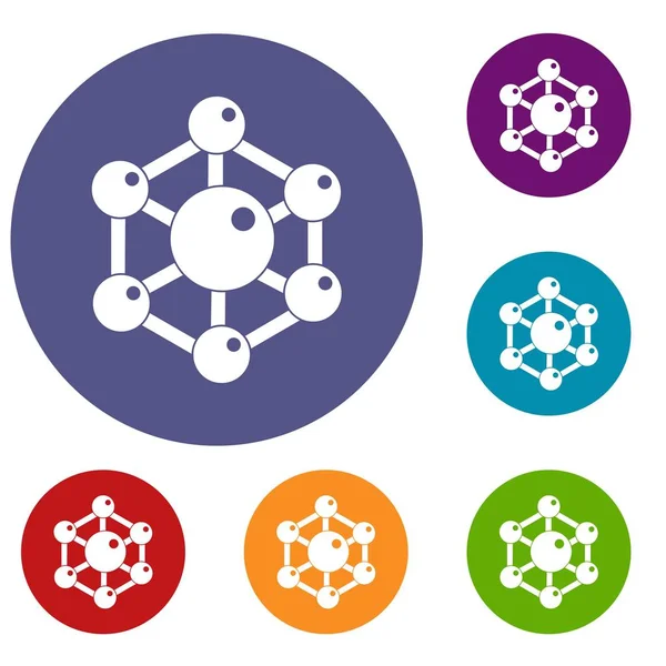 Kimyasal ve fiziksel molekülleri Icons set