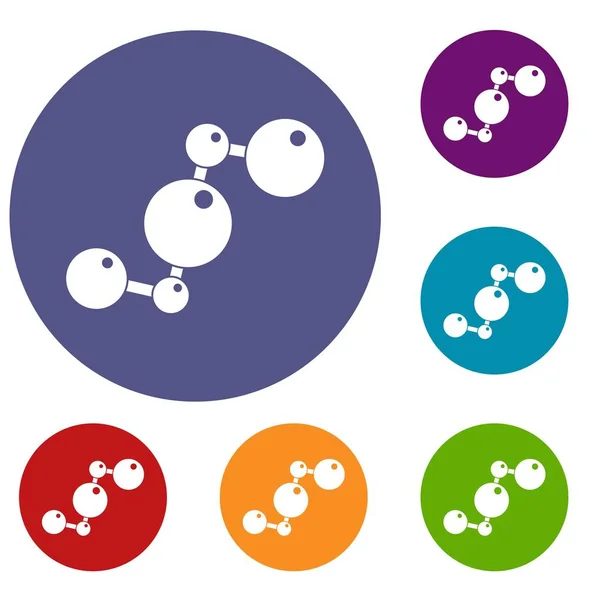 Conjunto de iconos de moléculas químicas y físicas — Vector de stock