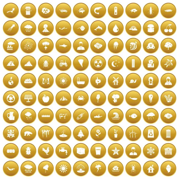 Altın 100 dünya Icons set