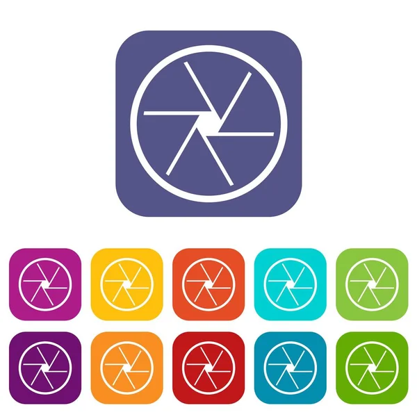 Yuvarlak objektif Icons set