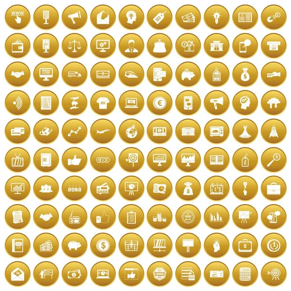 Altın 100 e-ticaret Icons set