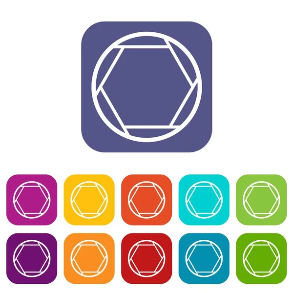 Kapalı objektif Icons set