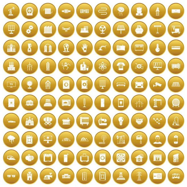 Altın 100 Elektrik Mühendisliği Icons set
