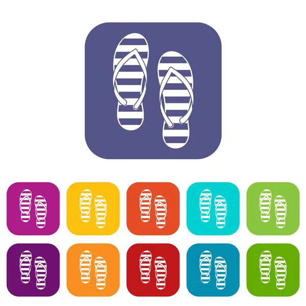 Flip flop Icons set
