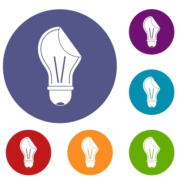 Set di icone adesivo lampadina — Vettoriale Stock