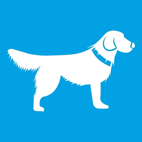 Icône chien blanc — Image vectorielle